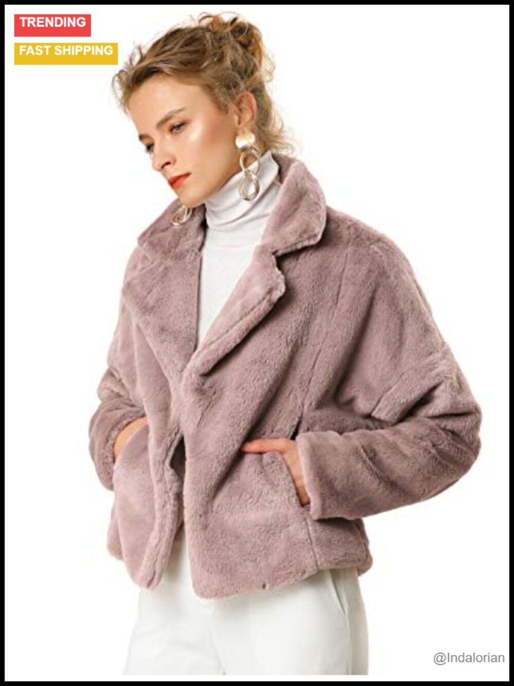 Women's Faux Fur Wedding Bolero Jacket Formal Cropped Coat